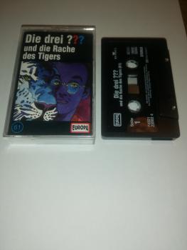 Die Drei Fragezeichen Folge 61 und die Rache des Tigers Schwarz mit Weißen Druck 7432123582 4 Europa	(Schriftzug Logo fehlt)